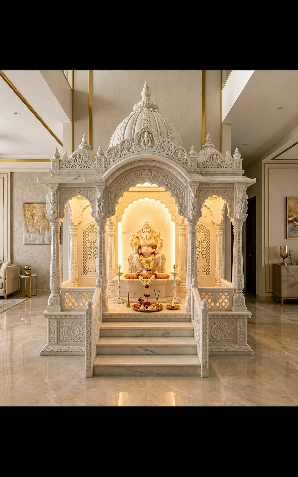 Grand Floor Shrine with Shikhar